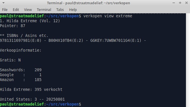 Display of sales data