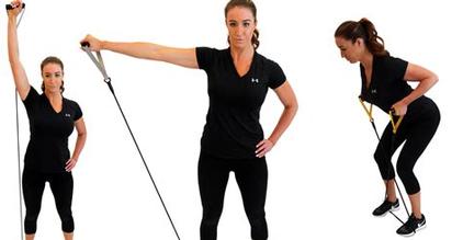 Lady demonstrating exercises with ropes